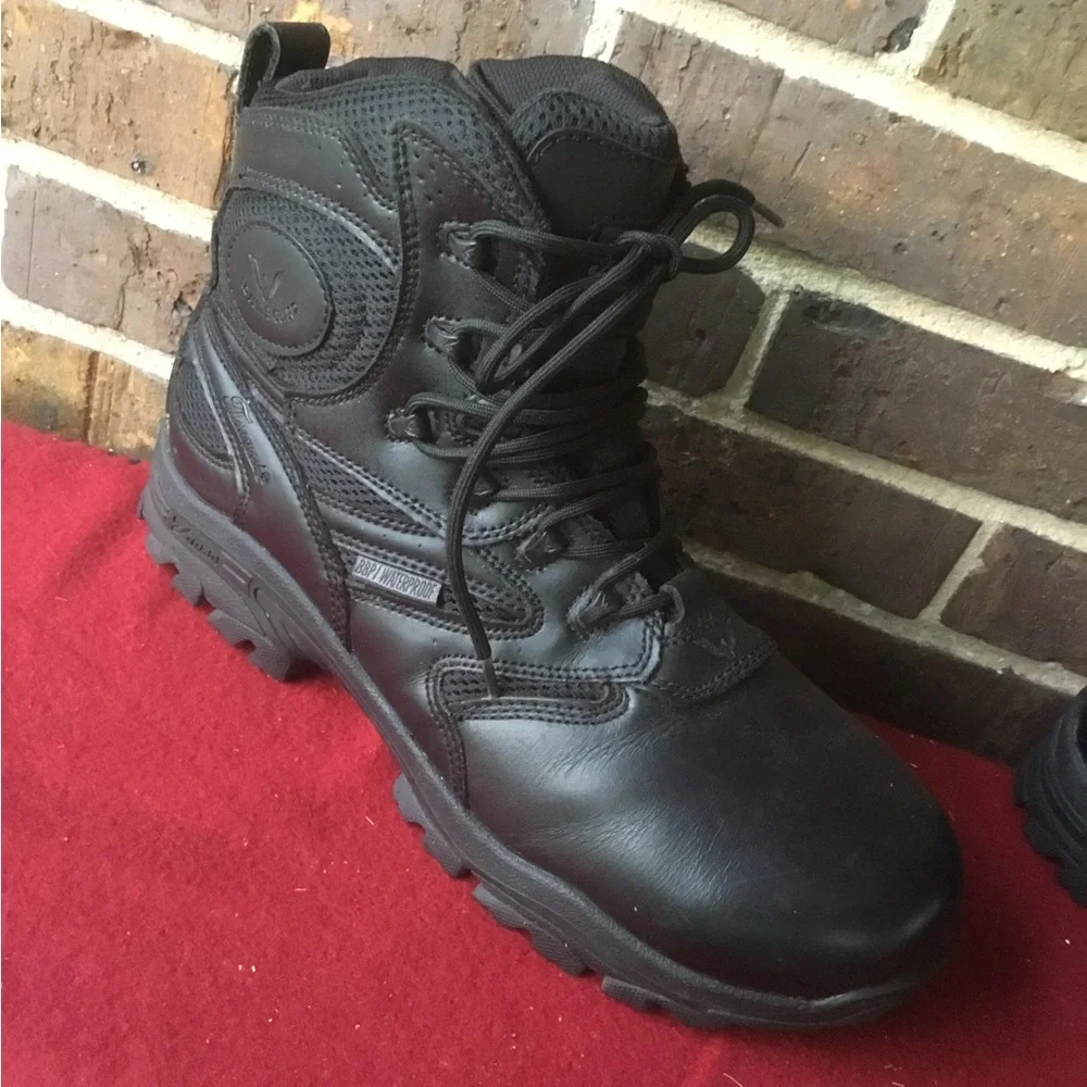 Men's Black Lace-Up Work Boots - Rugged Comfort